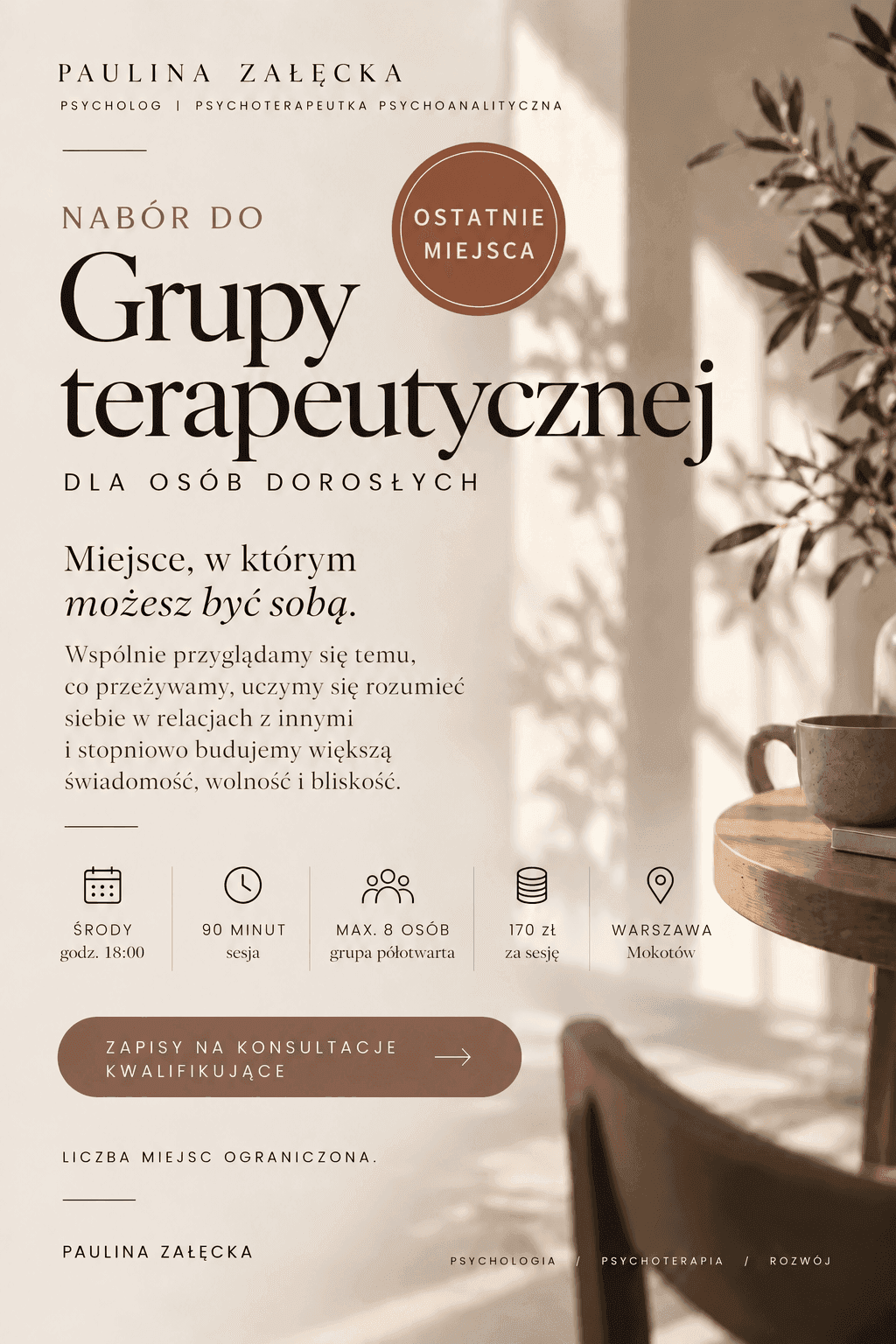 Plakat terapii grupowej z odznaką ostatnie miejsca.png